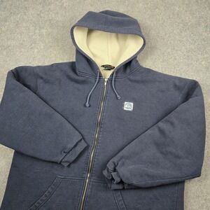 Vintage Quicksilver Hoodie Mens XL Blue Full Zip Sherpa Lined Y2k Surfing